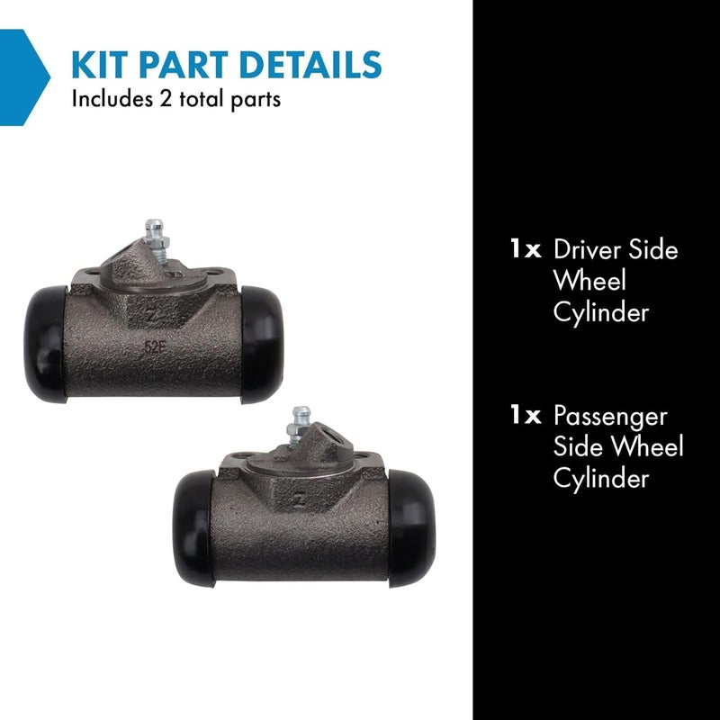 TRQ Wheel Cylinder Set Driver & Passenger Side Compatible with 60-73 Chevrolet 72-93 Dodge 61-96 Ford 67-73 GMC 71-75 International 82-83 Plymouth - Image 2